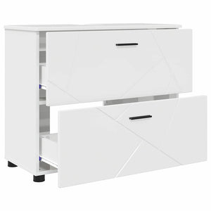 Σετ Επίπλων Μπάνιου με συρτάρι 3 pcs Υψηλής γυαλάδας λευκό - Pakobazaar