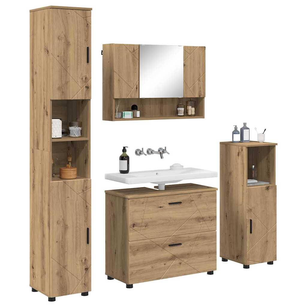Σετ Επίπλων Μπάνιου 4 τμχ. Artisan Oak 35 x 30 x 192 εκ - Pakobazaar