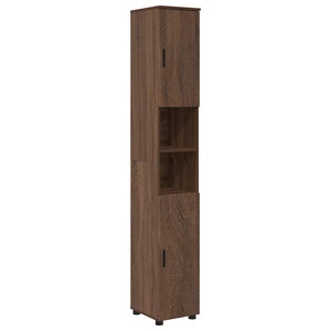 Σετ Επίπλων Μπάνιου 5 τμχ. Καφέ δρυς 35 x 30 x 192 εκ - Pakobazaar