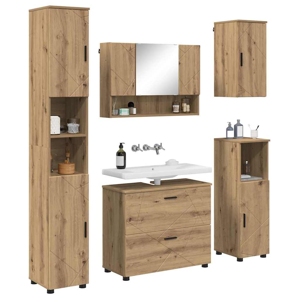 Σετ Επίπλων Μπάνιου 5 τμχ. Artisan Oak 35 x 30 x 192 εκ - Pakobazaar