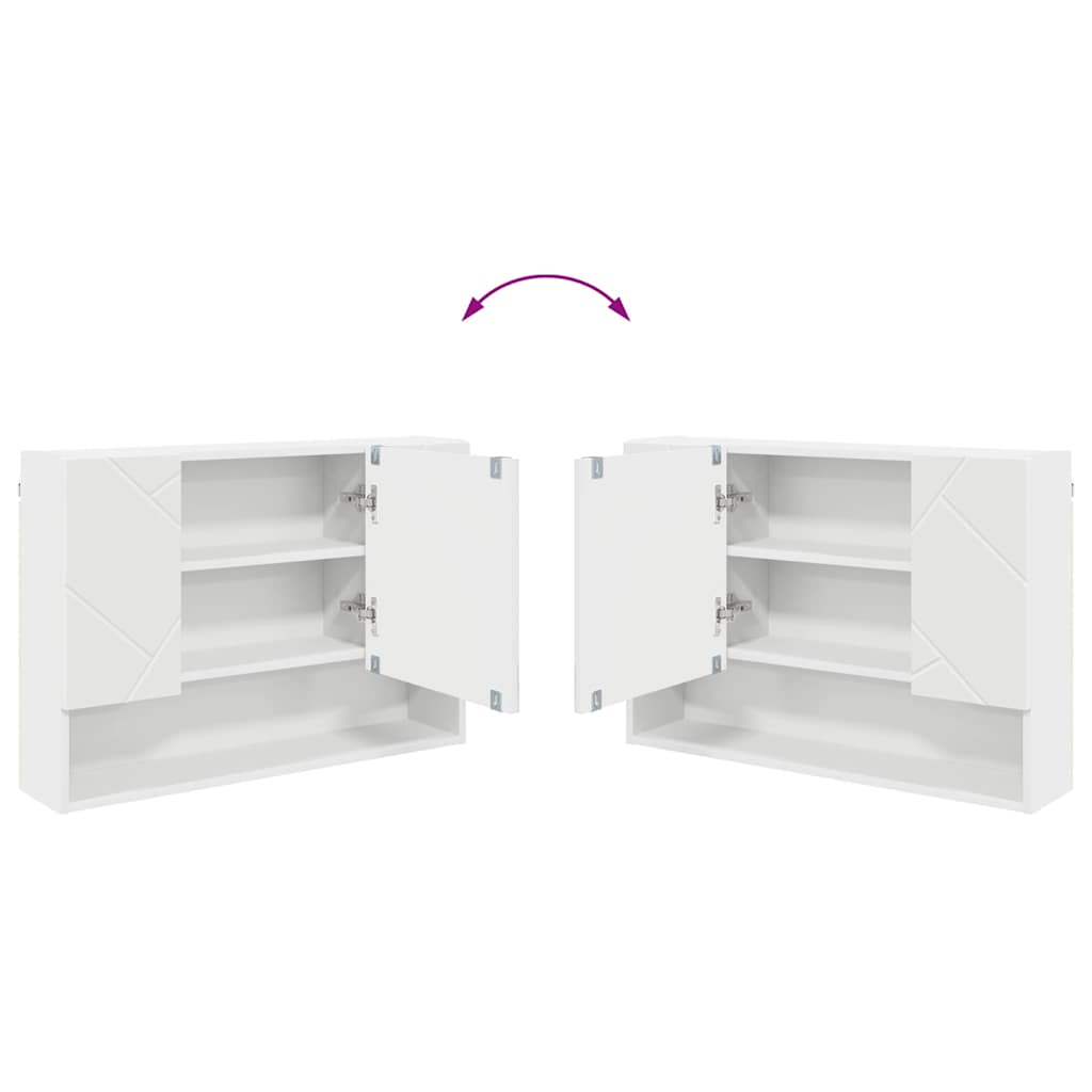 Σετ Επίπλων Μπάνιου με συρτάρι με ράφι Επιτοίχιο 4 pcs Λευκό