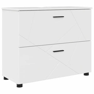 Σετ Επίπλων Μπάνιου με συρτάρι 4 pcs Υψηλής γυαλάδας λευκό - Pakobazaar