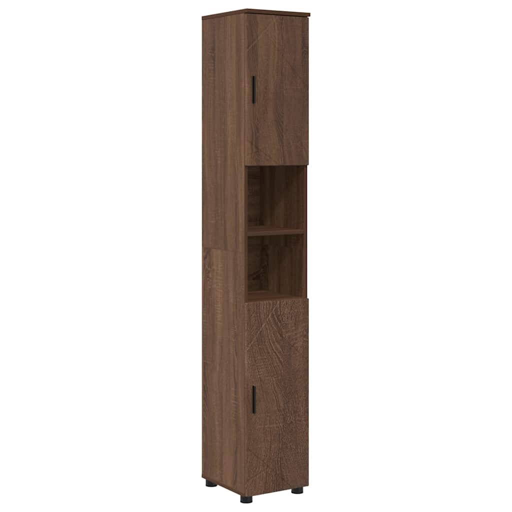 Σετ Επίπλων Μπάνιου 4 τμχ. Καφέ δρυς 35 x 30 x 192 εκ - Pakobazaar