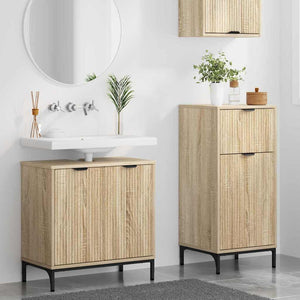 Σετ Επίπλων Μπάνιου με συρτάρι με ράφι 2 pcs Δρύς Sonoma - Pakobazaar