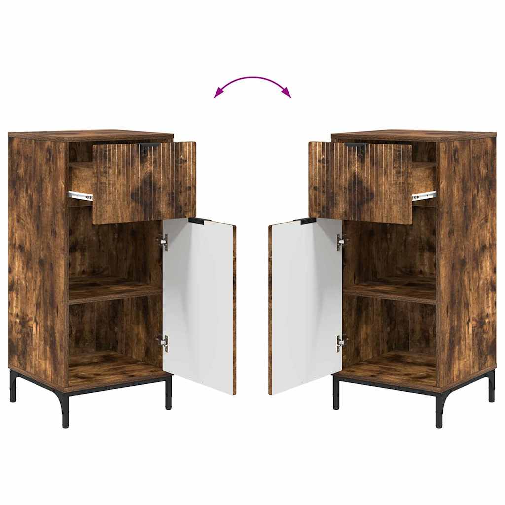 Σετ Επίπλων Μπάνιου με συρτάρι με ράφι 2 pcs Καπνιστό Δρύς