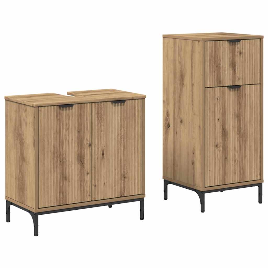 Σετ Επίπλων Μπάνιου με συρτάρι με ράφι 2 pcs Artisan Oak - Pakobazaar