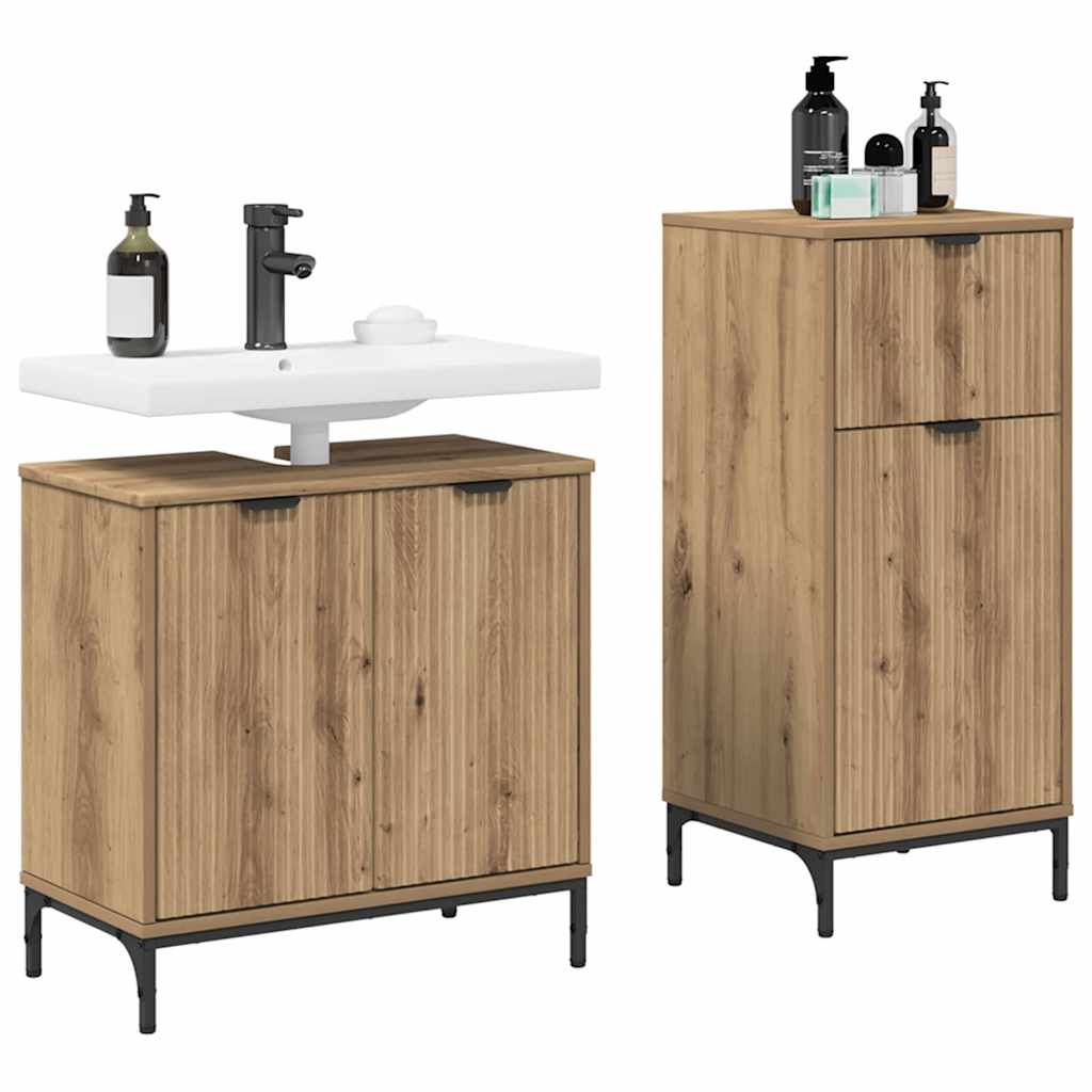 Σετ Επίπλων Μπάνιου με συρτάρι με ράφι 2 pcs Artisan Oak - Pakobazaar