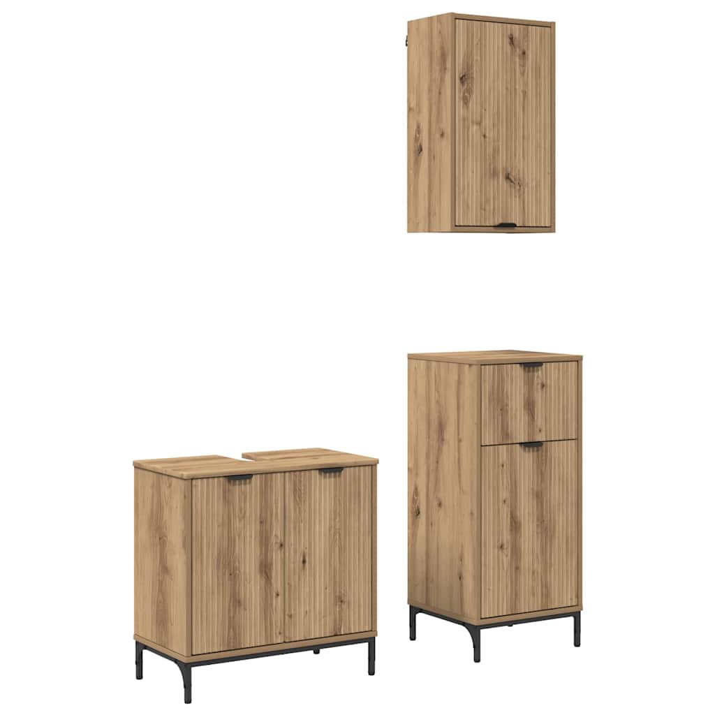 Σετ Επίπλων Μπάνιου 3 τμχ. Artisan Oak 39,5 x 36 x 88 εκ - Pakobazaar