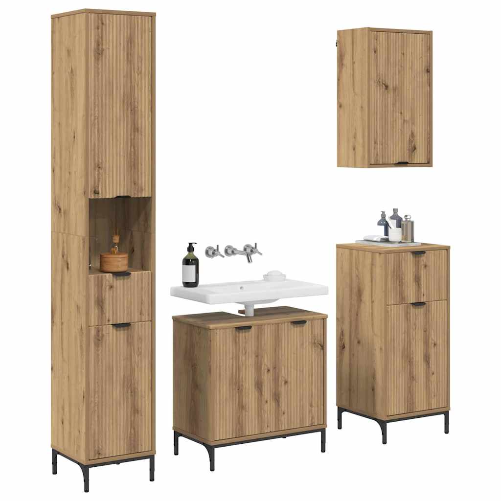Σετ Επίπλων Μπάνιου 4 τμχ. Artisan Oak - Pakobazaar