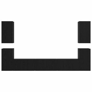 Σετ επίπλου τηλεόρασης 7 τμχ. Μαύρη Οξυά Επεξεργασμένο Ξύλο