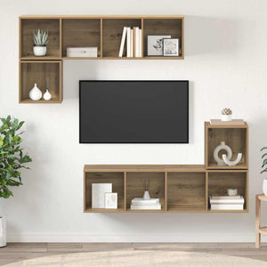 Σετ επίπλου τηλεόρασης 4 τμχ. Artisan Oak Επεξεργασμένο Ξύλο