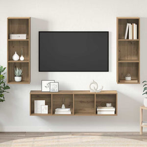 Σετ επίπλου τηλεόρασης 3 τμχ. Artisan Oak Επεξεργασμένο Ξύλο