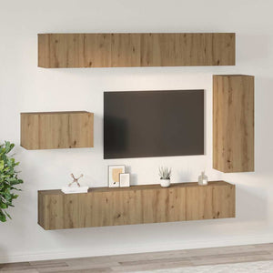 Σετ επίπλου τηλεόρασης 8 pcs Artisan Oak Επεξεργασμένο ξύλο - Pakobazaar