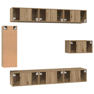 Σετ επίπλου τηλεόρασης 8 pcs Artisan Oak Επεξεργασμένο ξύλο - Pakobazaar