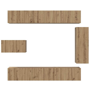 Σετ επίπλου τηλεόρασης 8 pcs Artisan Oak Επεξεργασμένο ξύλο - Pakobazaar