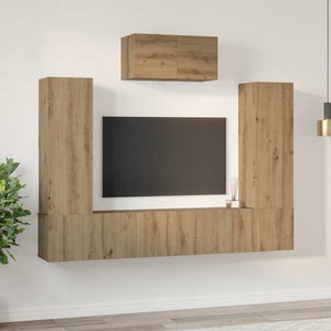 Σετ επίπλου τηλεόρασης 7 pcs Artisan Oak Επεξεργασμένο ξύλο - Pakobazaar