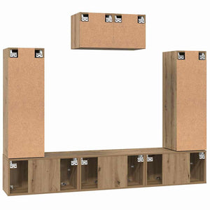 Σετ επίπλου τηλεόρασης 7 pcs Artisan Oak Επεξεργασμένο ξύλο - Pakobazaar