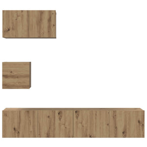Σετ επίπλου τηλεόρασης 3 pcs Artisan Oak Επεξεργασμένο ξύλο - Pakobazaar