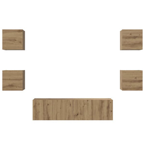 Σετ επίπλου τηλεόρασης 6 pcs Artisan Oak Επεξεργασμένο ξύλο - Pakobazaar
