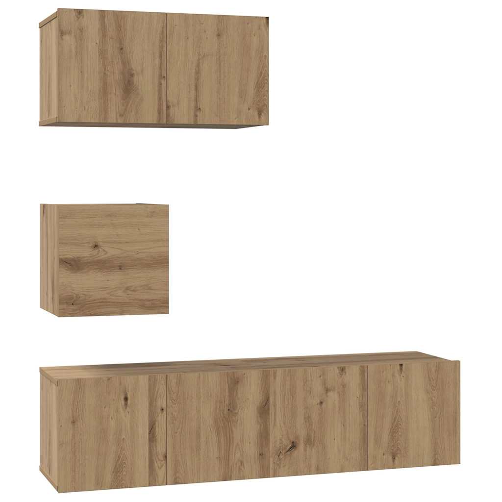 Σετ επίπλου τηλεόρασης 4 pcs Artisan Oak Επεξεργασμένο ξύλο