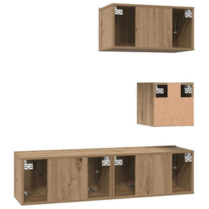 Σετ επίπλου τηλεόρασης 4 pcs Artisan Oak Επεξεργασμένο ξύλο - Pakobazaar