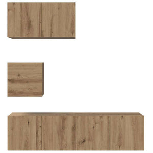 Σετ επίπλου τηλεόρασης 4 pcs Artisan Oak Επεξεργασμένο ξύλο - Pakobazaar