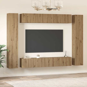 Σετ επίπλου τηλεόρασης 10 τμχ. Artisan Oak Επεξεργασμένο Ξύλο - Pakobazaar