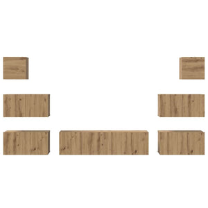 Σετ επίπλου τηλεόρασης 8 τμχ. Artisan Oak Επεξεργασμένο Ξύλο - Pakobazaar