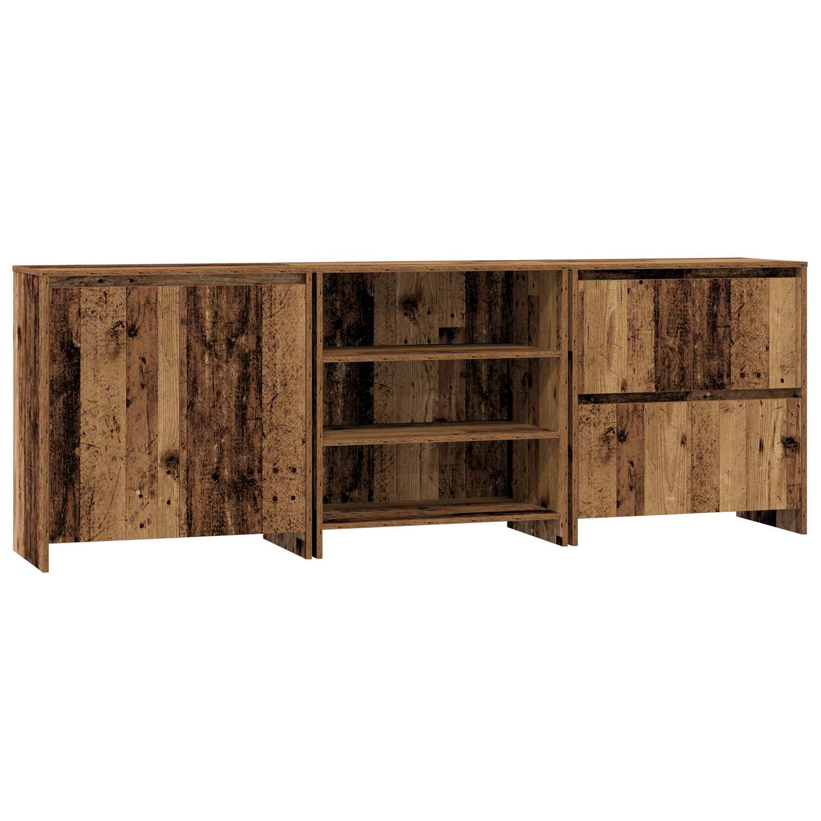 Πλαϊνό γραφείο με συρτάρι 3 pcs Παλιό ξύλο 70 x 41 x 75 εκ. - Pakobazaar