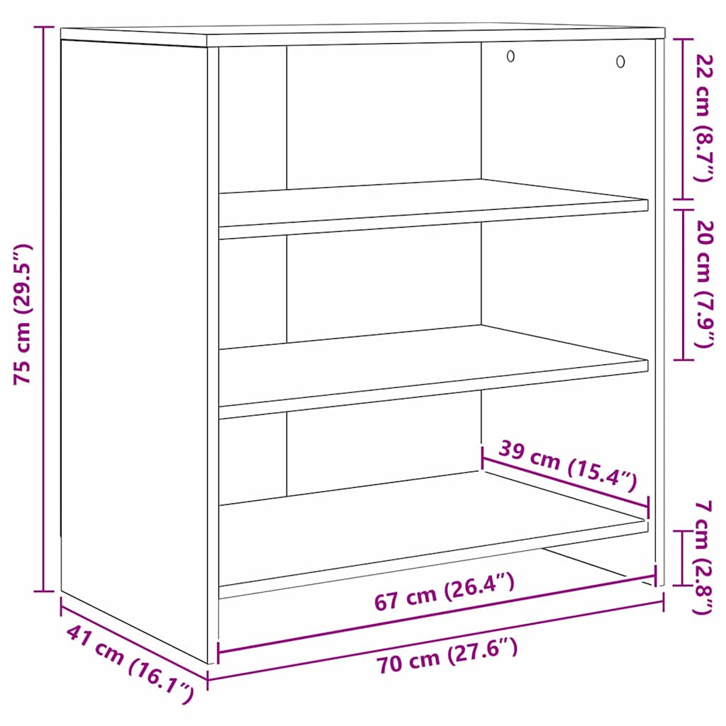 Πλαϊνό γραφείο με συρτάρι 3 pcs Μαύρη Οξυά 70 x 41 x 75 εκ.