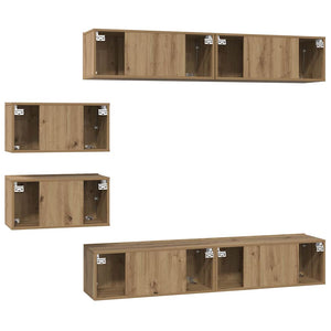 Σετ επίπλου τηλεόρασης 6 pcs Artisan Oak Επεξεργασμένο ξύλο - Pakobazaar