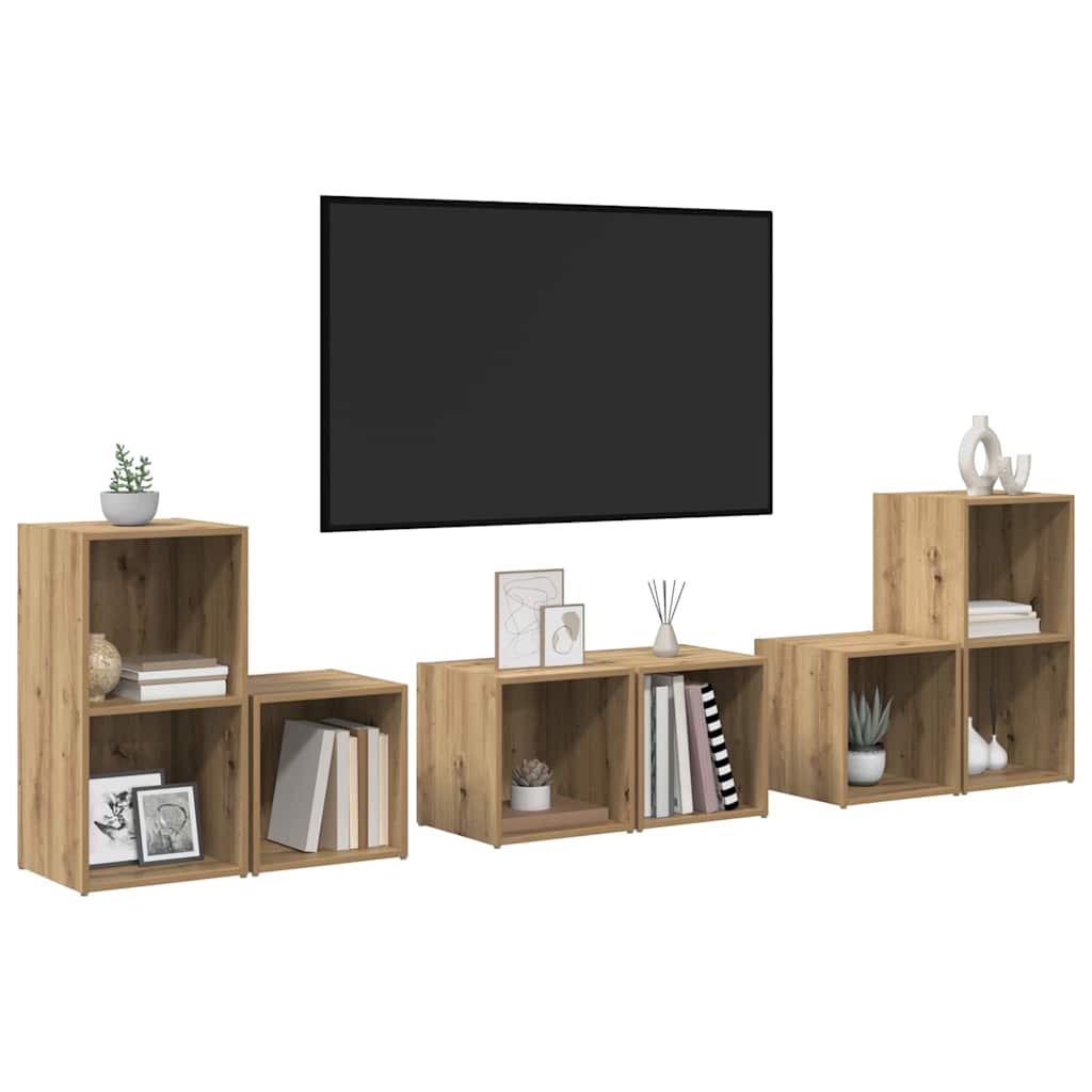 Σετ επίπλου τηλεόρασης 6 pcs Artisan Oak Επεξεργασμένο ξύλο