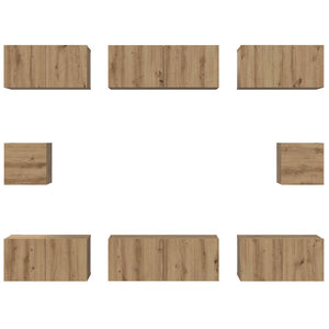 Σετ επίπλου τηλεόρασης 8 pcs Artisan Oak Επεξεργασμένο ξύλο - Pakobazaar