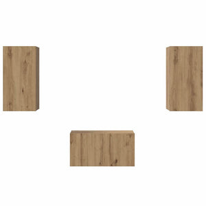 Σετ επίπλου τηλεόρασης 3 τμχ. Artisan Oak Επεξεργασμένο Ξύλο - Pakobazaar