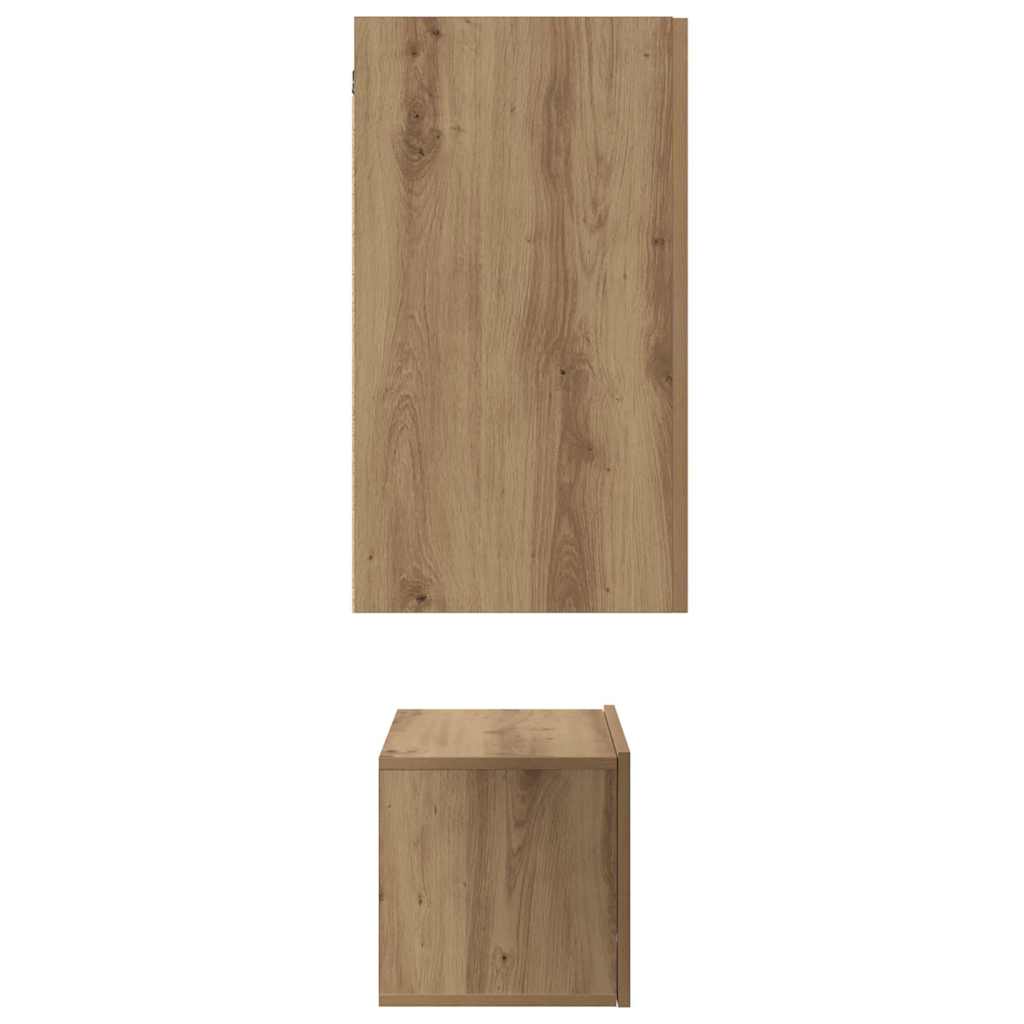 Σετ επίπλου τηλεόρασης 3 τμχ. Artisan Oak Επεξεργασμένο Ξύλο - Pakobazaar