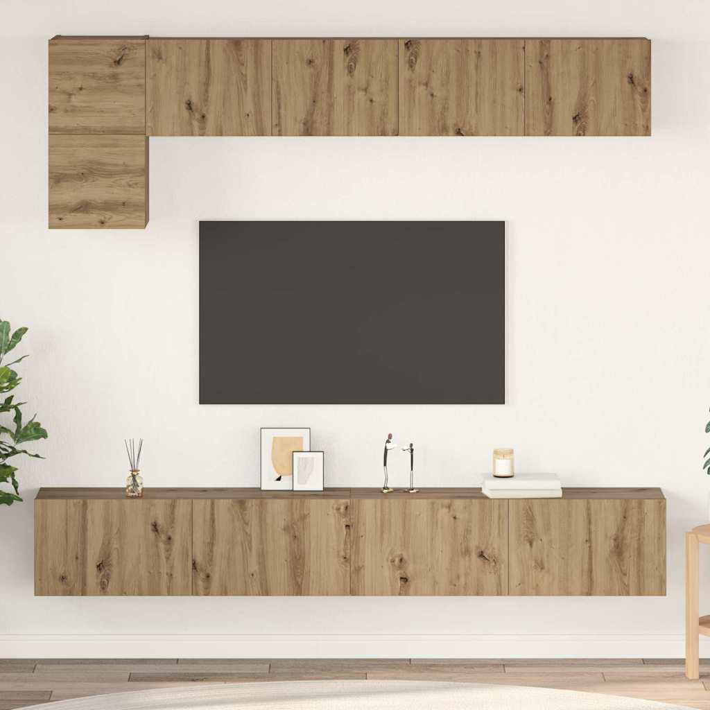 Σετ επίπλου τηλεόρασης 5 pcs Artisan Oak Επεξεργασμένο ξύλο - Pakobazaar