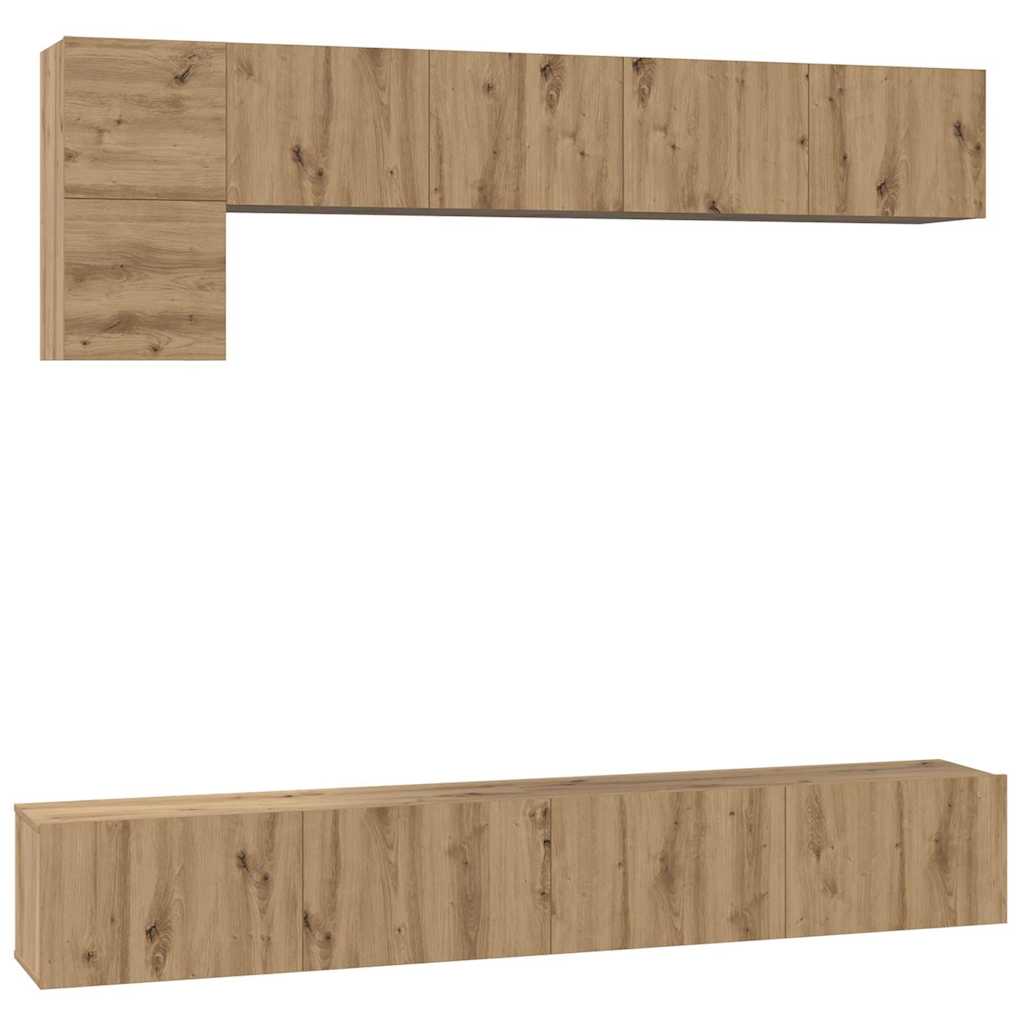 Σετ επίπλου τηλεόρασης 5 pcs Artisan Oak Επεξεργασμένο ξύλο - Pakobazaar