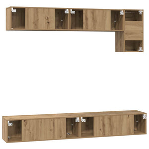 Σετ επίπλου τηλεόρασης 5 pcs Artisan Oak Επεξεργασμένο ξύλο - Pakobazaar