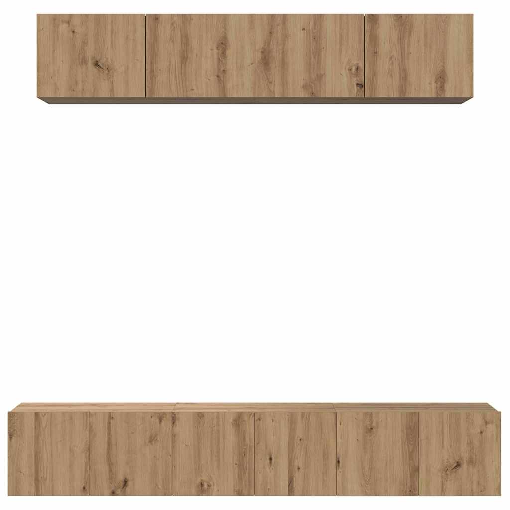 Σετ επίπλου τηλεόρασης 5 pcs Artisan Oak Επεξεργασμένο ξύλο