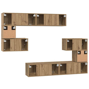 Σετ επίπλου τηλεόρασης 8 pcs Artisan Oak Επεξεργασμένο ξύλο - Pakobazaar