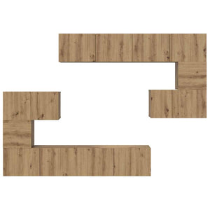 Σετ επίπλου τηλεόρασης 8 pcs Artisan Oak Επεξεργασμένο ξύλο - Pakobazaar