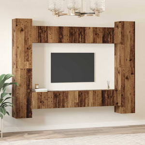 Σετ επίπλου τηλεόρασης 10 pcs Παλιό Ξύλο 30,5 x 30 x 90 cm - Pakobazaar