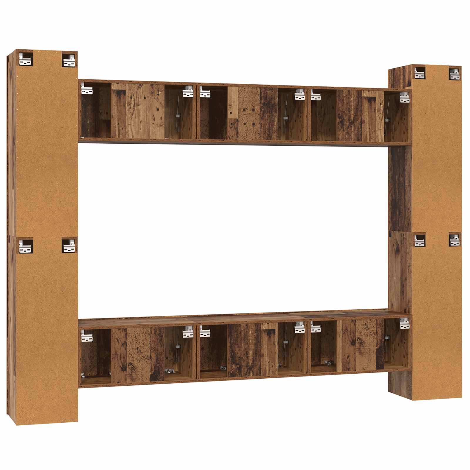 Σετ επίπλου τηλεόρασης 10 pcs Παλιό Ξύλο 30,5 x 30 x 90 cm - Pakobazaar