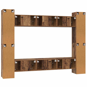 Σετ επίπλου τηλεόρασης 10 pcs Παλιό Ξύλο 30,5 x 30 x 90 cm - Pakobazaar
