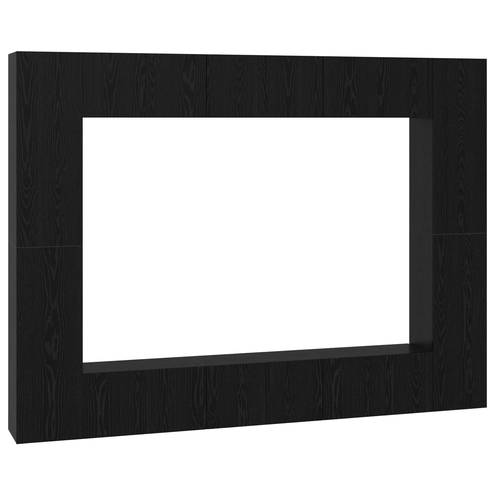 Σετ επίπλου τηλεόρασης 10 pcs Μαύρη Οξυά 30,5 x 30 x 90 cm