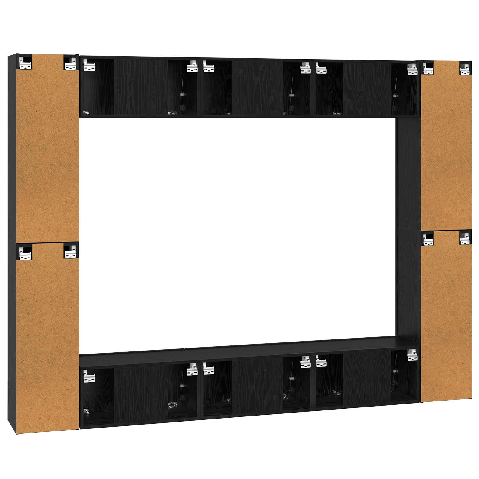 Σετ επίπλου τηλεόρασης 10 pcs Μαύρη Οξυά 30,5 x 30 x 90 cm