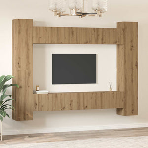 Σετ επίπλου τηλεόρασης 10 τμχ. Artisan Oak Επεξεργασμένο Ξύλο - Pakobazaar