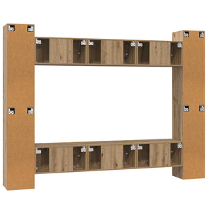 Σετ επίπλου τηλεόρασης 10 τμχ. Artisan Oak Επεξεργασμένο Ξύλο - Pakobazaar