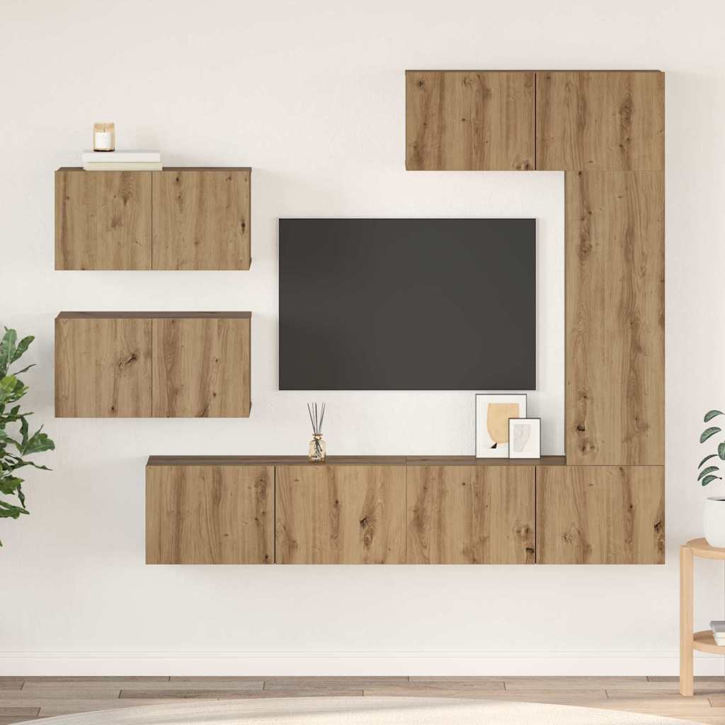 Σετ επίπλου τηλεόρασης 6 pcs Artisan Oak Επεξεργασμένο ξύλο - Pakobazaar