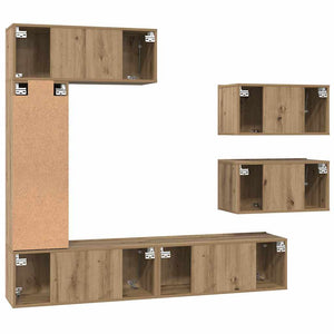 Σετ επίπλου τηλεόρασης 6 pcs Artisan Oak Επεξεργασμένο ξύλο - Pakobazaar